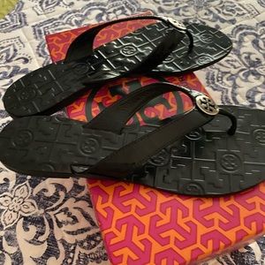 Tory Burch black leather sandals